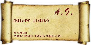 Adleff Ildikó névjegykártya